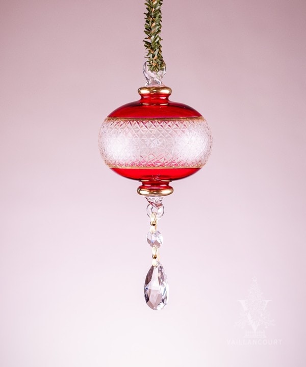 Red Ornament with Crystal