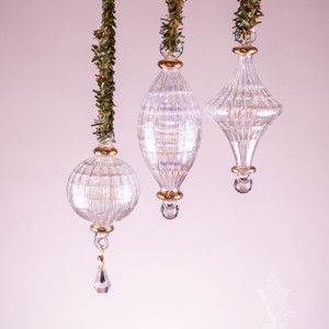 Mini Cut Glass Ornament Set