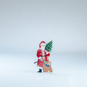Santa Holding Tree Revealing Gifts by Wilhelm Schweizer