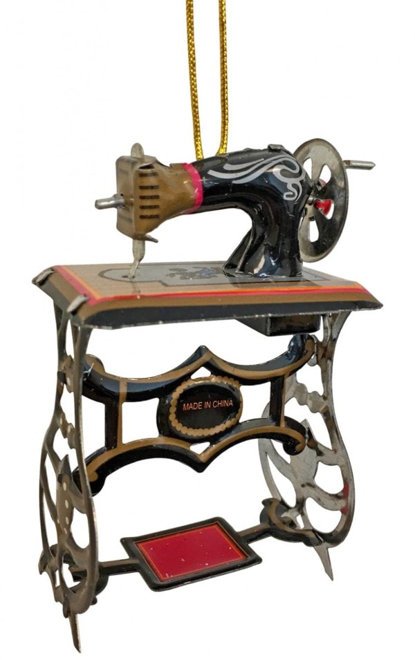 Collectible Tin Ornament - Sewing Machine