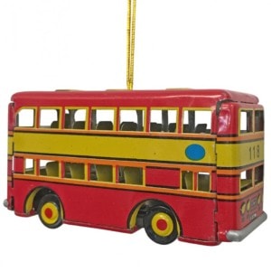 Collectible Tin Ornament - Doubledecker Bus