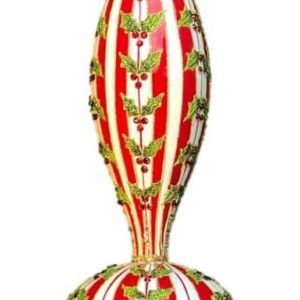 Holiday Striped Glass Tree Topper