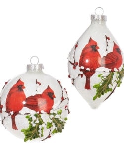 Iced Ornament with Cardinals