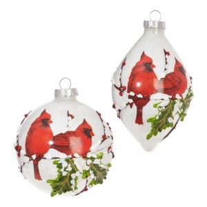 Iced Ornament with Cardinals