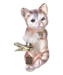 Clip-On Hang in There Kitty Ornament