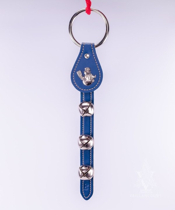 Hanging 3-Bell Leather Strap with Snowman Charm