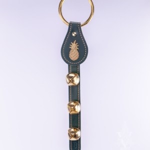 Hanging 3-Bell Leather Strap with Pineapple Charm