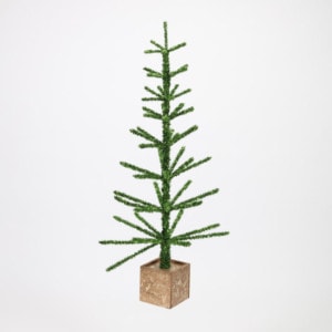 Potted Green/White Sisal Tree