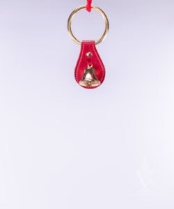 Single Brass Bell on Small Red Leather Strap