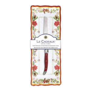 Melamine Floral Baguette Tray with Laguiole Bread Knife