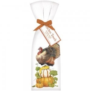 Turkey Pumpkin Stack Flour Sack Kitchen Towel