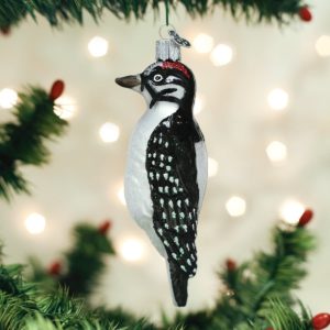 Hanging Hairy Woodpecker Ornament