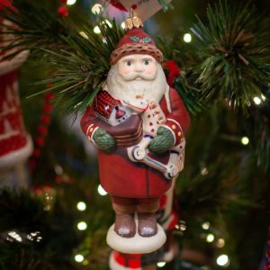 American Santa Ornament Holding Aldrich Toys