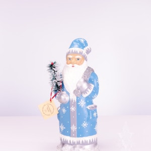 Ino Schaller Santa Blue/Silver Snowflakes