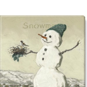 Snowman with Bird Giclee Wall Art