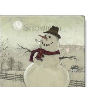Snowman At Sunrise Giclee Wall Art