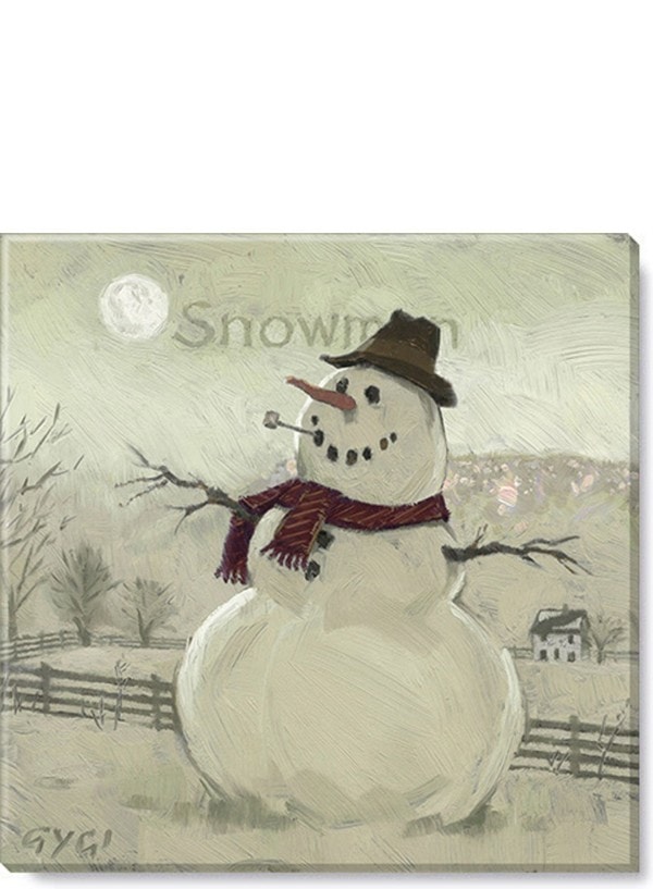Snowman At Sunrise Giclee Wall Art