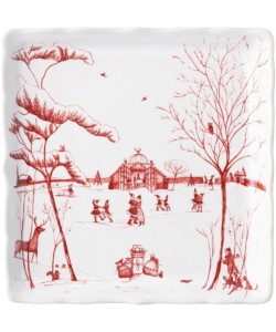 Country Estate Winter Frolic "Mr. & Mrs. Claus" Ruby Sweets Tray