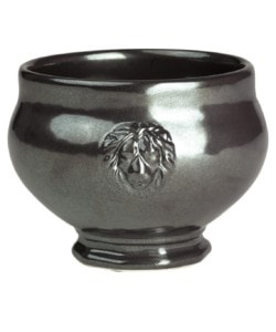Pewter Stoneware Footed Soup Bowl