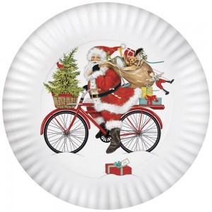 Santa Red Bike Melamine Platter