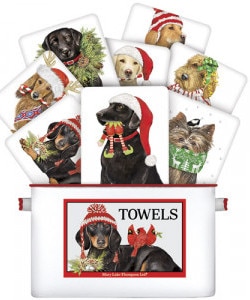 Doxie with Birds Holiday Towel (Assorted)