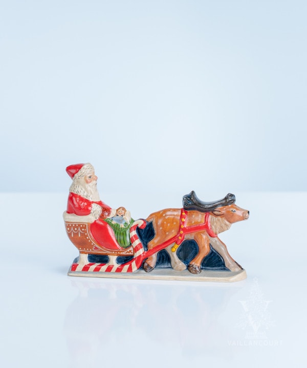 Gingerbread Santa in Sleigh with Angel Doll