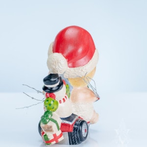 Santa Baby on Trike with Snowman