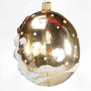 Jingle Balls™ Santa on Gold with Snowman