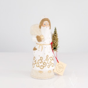 Ino Schaller Santa White With Gold/Beaded