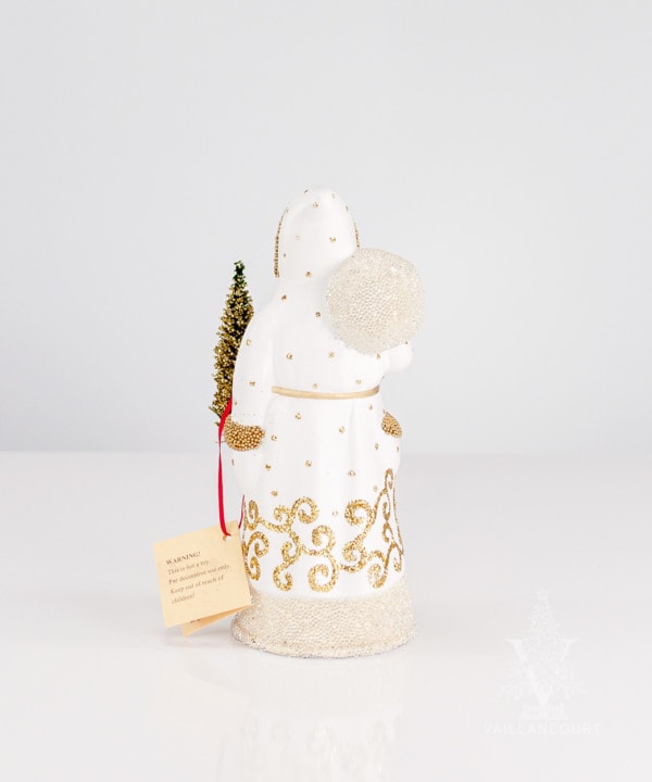 Ino Schaller Santa White With Gold/Beaded