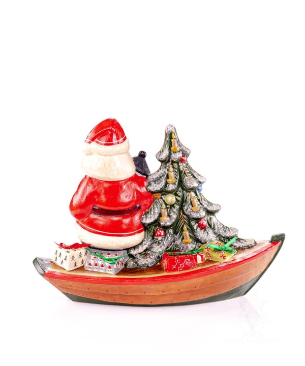 Santa Delivering Brant Point Toy On Nantucket Dory