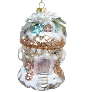 Fantasy Mushroom House Ornament by December Diamonds