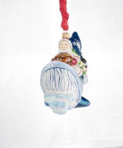 Nantucket Santa on Whale Ornament