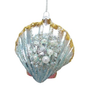 Jeweled Pastel Scallop Shell Ornament by December Diamonds
