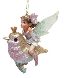 Fairy on Bird Ornament by December Diamonds