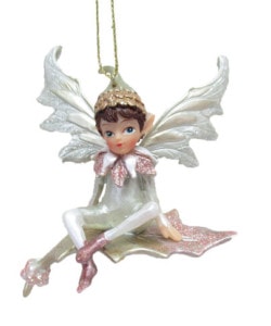 Fairy on Leaf Ornament by December Diamonds