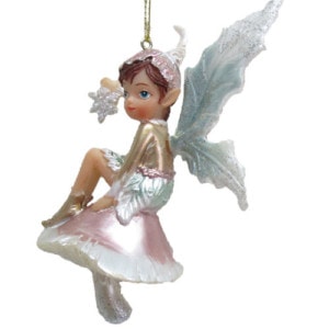 Fairy on Mushroom Ornament by December Diamonds