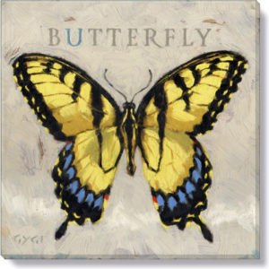 Yellow Butterfly Giclee Wall Art