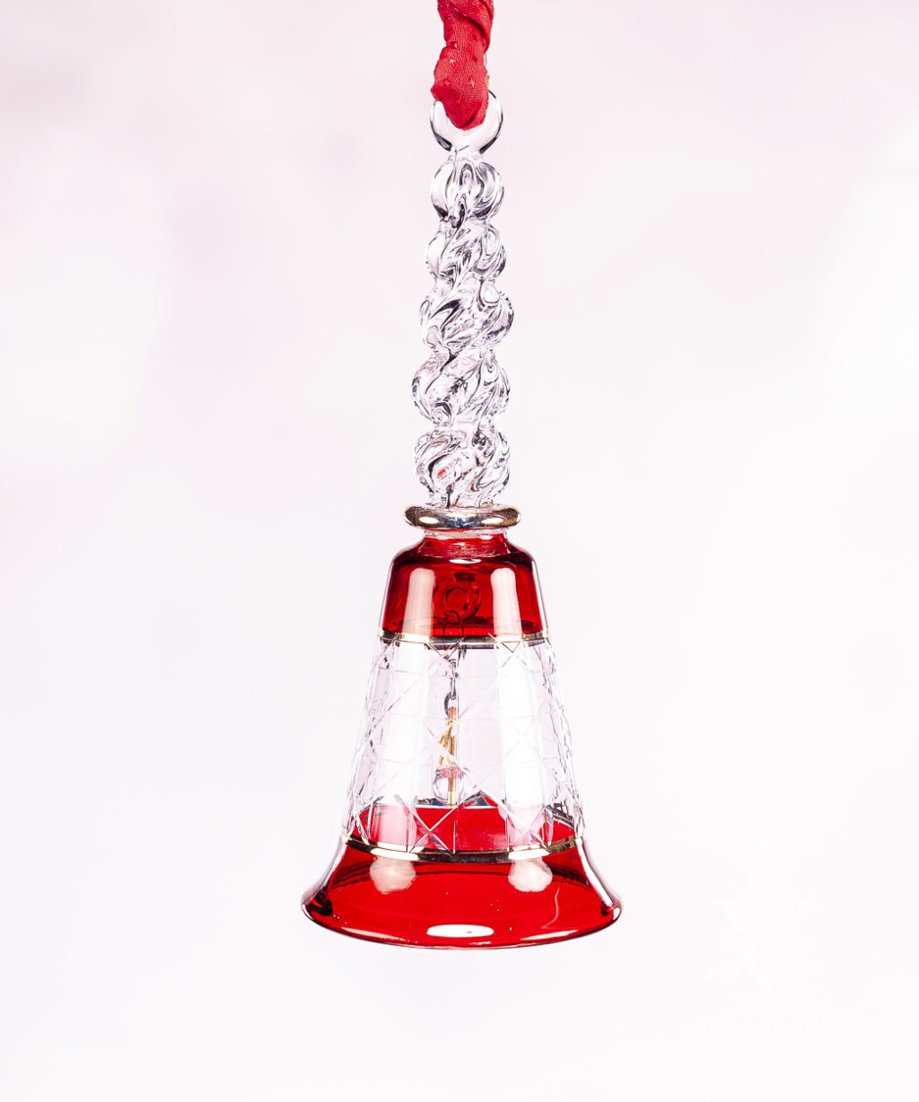 Red Bell Egyptian Glass Ornament From Vaillancourt 6692