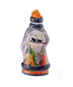 Halloween Santa With Clown and Cats Riding Broom