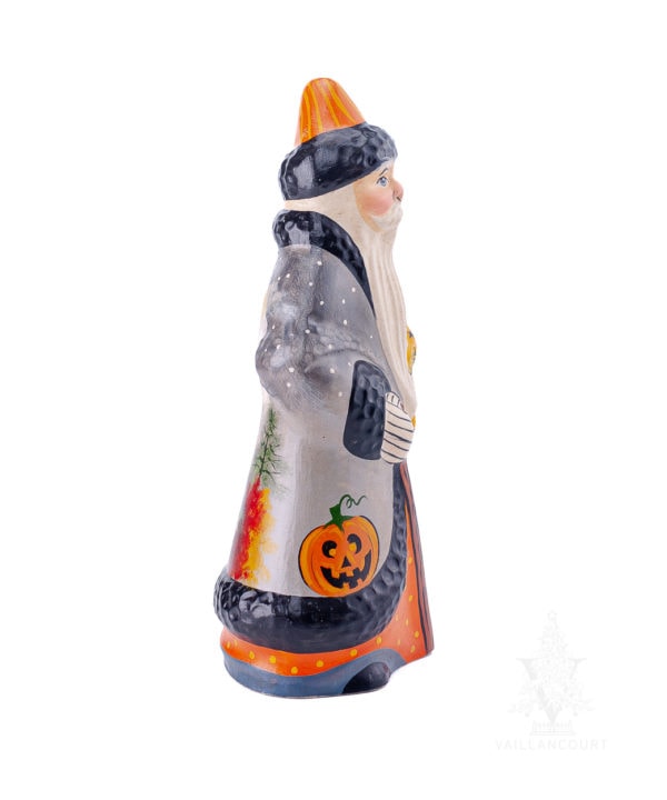 Halloween Santa With Clown and Cats Riding Broom