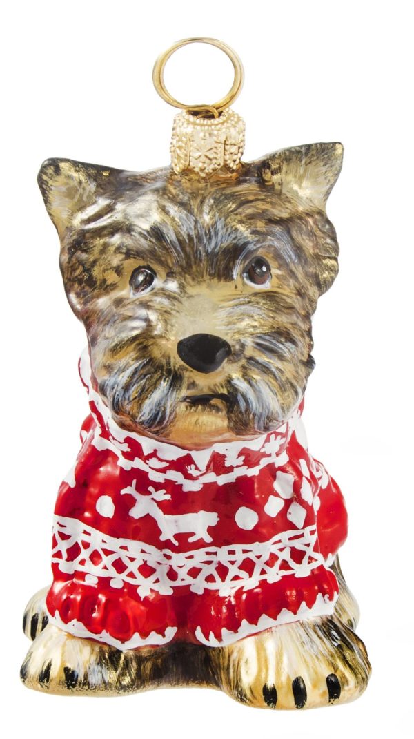 Yorkie In Nordic Sweater Ornament