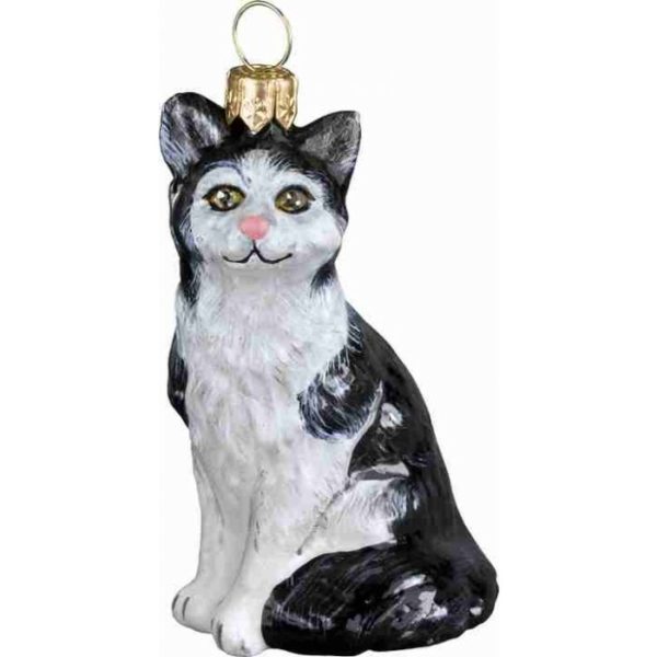American Black & White Shorthair Cat Ornament