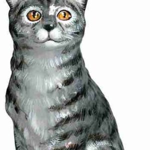 American Shorthair Cat Gray Ornament