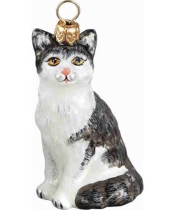 American Short Hair Cat (Gray & White) Ornament