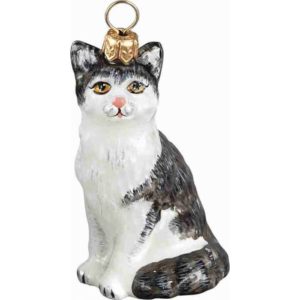 American Short Hair Cat (Gray & White) Ornament