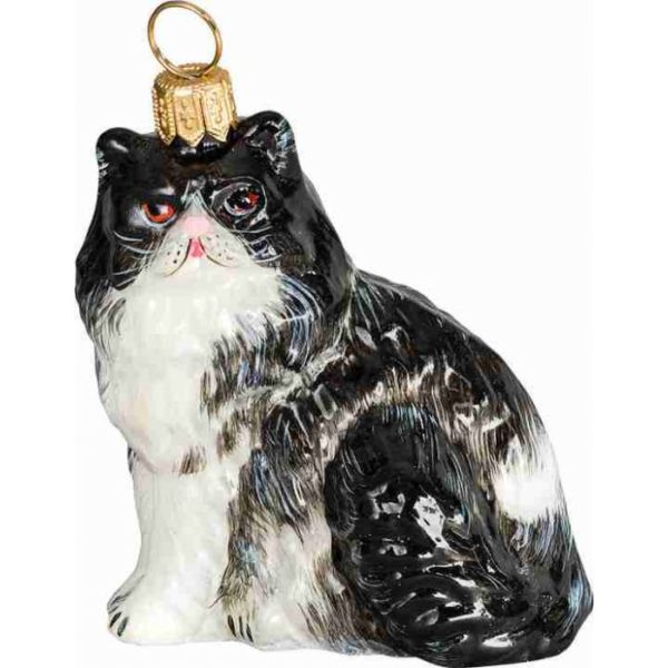 Persian Cat (Black & White) Ornament