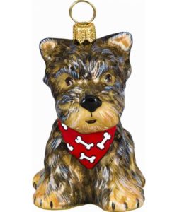 Yorkshire Terrier Puppy with Bandana Ornament