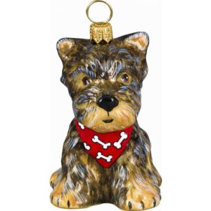 Yorkshire Terrier Puppy with Bandana Ornament