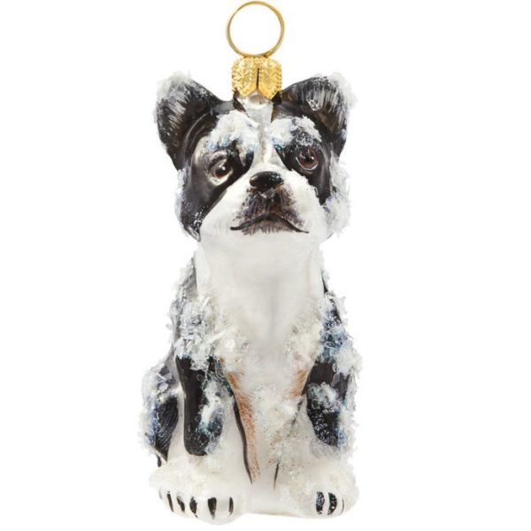Boston Terrier Snowy Ornament